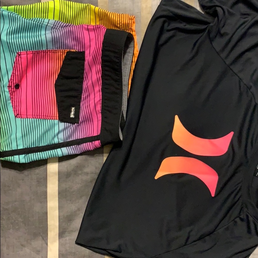 Boy’s Hurley Boardshorts & Swim Shirt